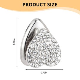 Osilly 4PCS Bling Car Mini Hooks, Crystal Rhinestone Self-Adhesive Cute Love Heart Vehicle Dashboard Hanger for Women Girls, Auto Interior Storage Hanging Accessories, Universal Fit (White)