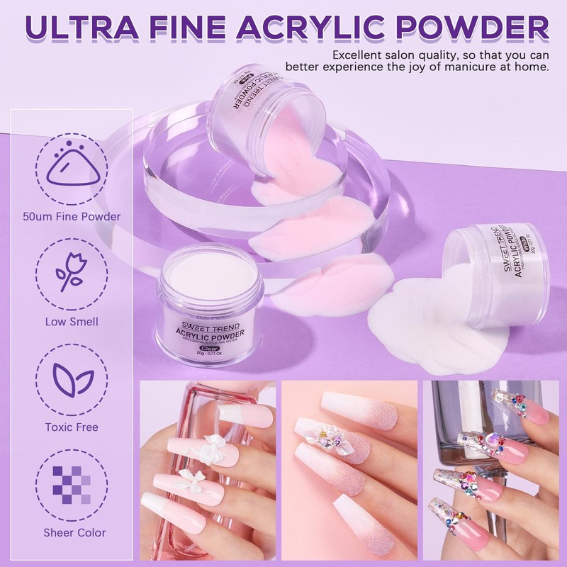 Beginners Nail Kit Acrylic Set: Professional Ultra-fine Acrylic Powder Kit