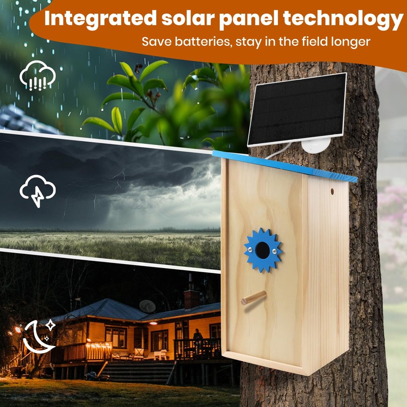 Smart Solar Birdhouse with Camera, 1080P HD Wireless Bird House
