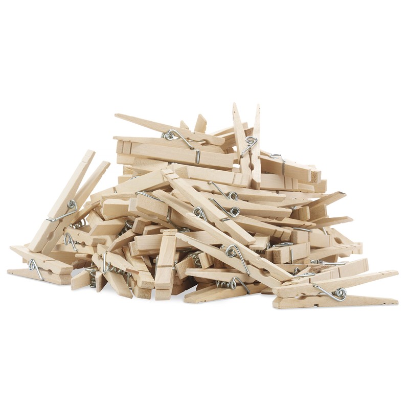 Whitmor Wood Natural Clothespins, S/100