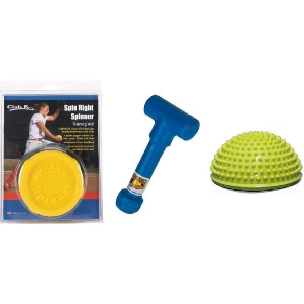 Spin Right Spinner + Power POD + Ernie Parker's Wrist Snapper Fastpitch Softball Pitching Training Aids Equipment Gear