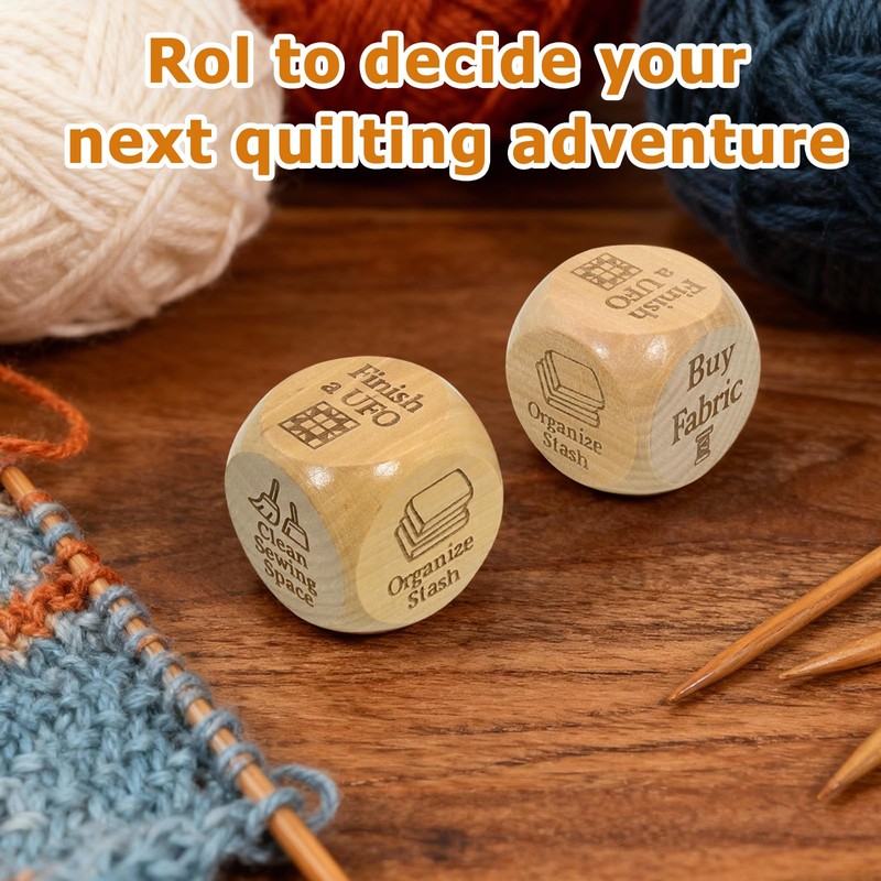 GDGJWL Quilters Dice - 6 Sided Wooden Dice for Quilting,