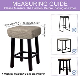 uxcell 2pcs Stool Covers Rectangle, Bar Stool Covers Saddle Seat Cover for Wooden Metal Bench Chair Brown
