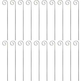 20Pcs Silver Plant Label Hooks Garden Markers Stake Plant Label Holder Plant Label Hanger Garden Plant Sign Stake Rustproof Deformed Garden Plant Sign Hooks Hanging Rods for Flower, Planter, (20cm)