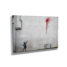 BANKSY - Valentine - Canvas Wall Art Home Decor (18in x 12in Gallery Wrapped)