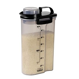 PEARL METAL BLKP AZ-5043 Pearl Metal Sealed Rice Bottle, For 5.2 lbs (2.4 kg), Made in Japan, Limited, Black, Refrigerator, Handy Rice, 1 Stocker, Storage Container, Black
