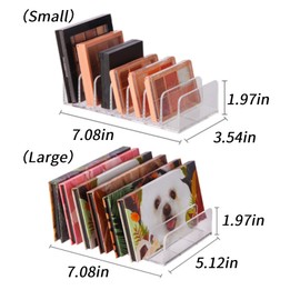 YRDGRG 2 Pcs Eyeshadow Palette Organizer Use for Bathroom Countertops, Wardrobe, Shelf, Drawer, Sunglasses, Wallet, Contour Kit (Cosmetic Storage Box Small&Large) Makeup (Clear), 7.08x5.12x1.97 in