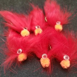 FRONTIER FLY COMPANY EGG SUCKING LEECH RED ORANGE # 6 CUSTOM TIED FRONTIER WEIGHTED FLY FISHING FLIES