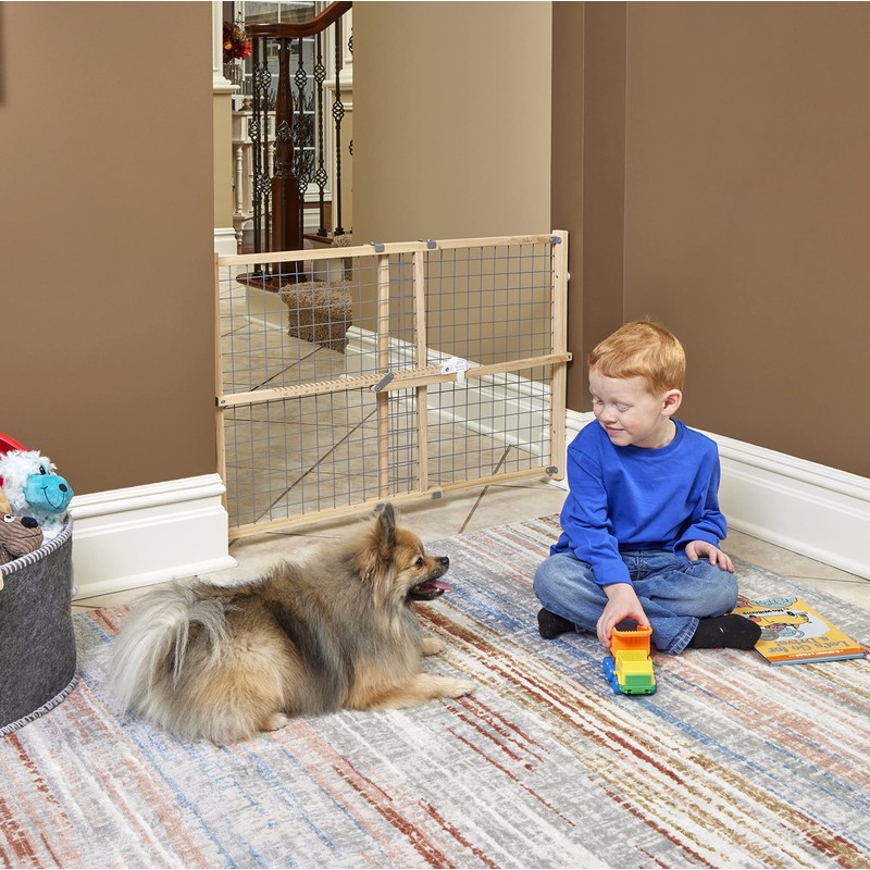 New World Wire Mesh Pet Safety Gate, Dog Gate Expands