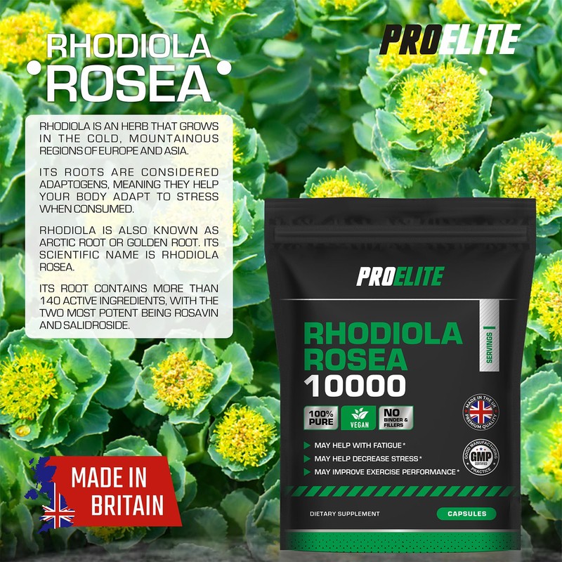 Rhodiola Rosea Extract 500mg 30 Vegan Capsules | 3% Standardised