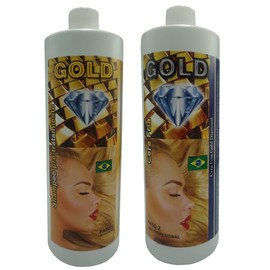 Cirugia Capilar Cera Fria Gold Diamond Azul 1 Litro con Shampoo 1000 ML (Keratina Ultra Fuerte)