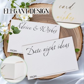 Leislite Advice and Wishes for The Mr and Mrs Hilarious Bridal Shower Games 50 Guests Advice Cards with Cards Box Wedding Shower Games