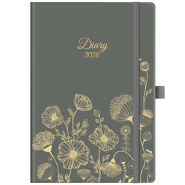2026 Diary - A5 Diary 2026 Week to View, Jan. 2026 - Dec. 2026, 2026 Planner with Monthly, Weekly View, Notes ＆ Mission Board for Home, Office, School, Elegant Hardcover, Elastic Closure, Back Pocket