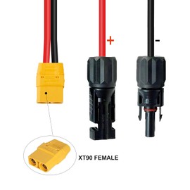 10 Feet Female XT90 Solar Cable 10 AWG, XT90 Connector Solar Panel Extension Charging Cable Silicone Wire for Solar Generator Portable Power Station