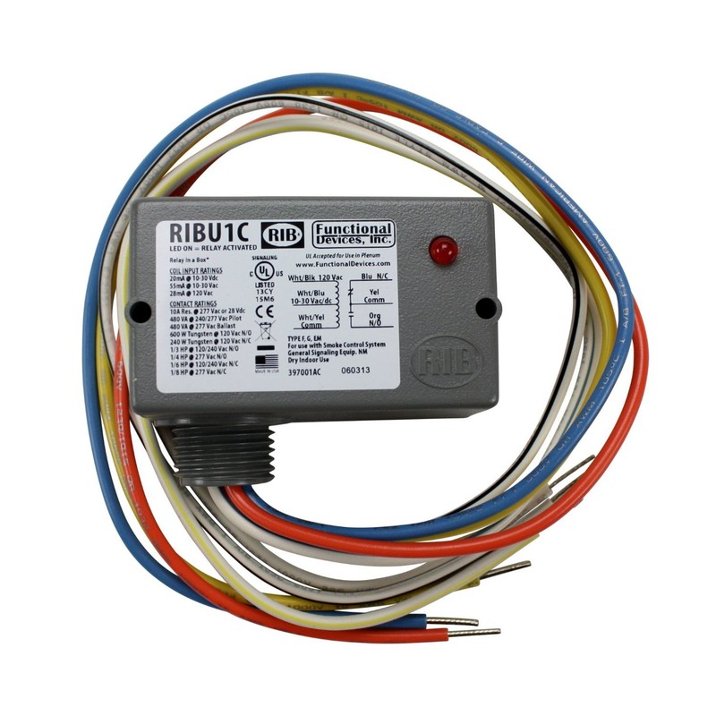 Functional Devices RIBU1C Enclosed Pilot Relay, 10 Amp Spdt with