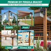 VoTwoofv Pergola Flat Brackets 10" x 10",L-Shape Straight Joining Brackets