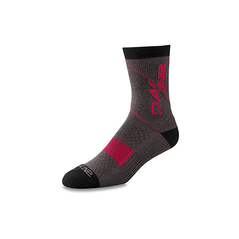 Dakine Berm Crew Sock - Grey/Red, Small/Medium