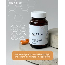 MoleQlar Curcumin Capsules with Piperine, Pack of 60, 29-fold Increased Bioavailability, with Phospholipids and Piperine as Organic Enhancer, High-Quality Complex of Quality Raw Materials, Made in