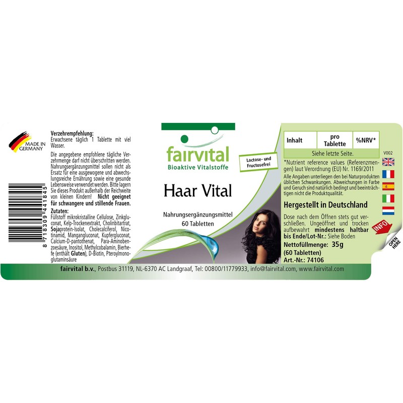 Fairvital Hair Vitamins Tablets - Hair Vital - High Dose