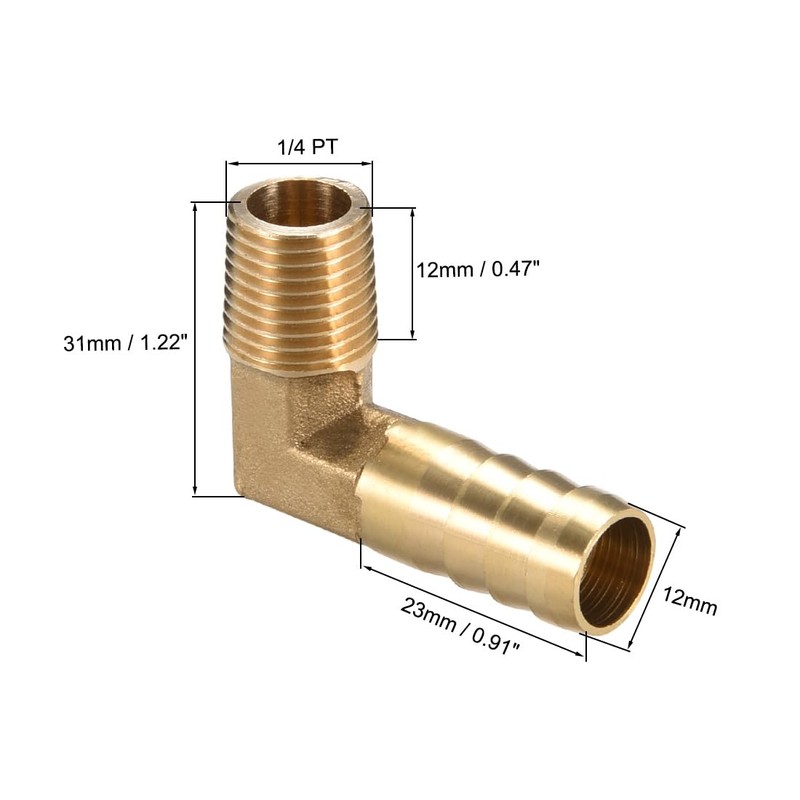 sourcing map Brass Barb Hose 90 Degree Elbow 6mm Spikes