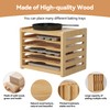 tonchean Wooden Cabinet Tray Dividers 6 Tier Baking Cookie Sheet