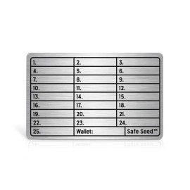 Safe Seed Stainless Steel Metal Wallet Stamp Plate Crypto Seed Phrase Storage