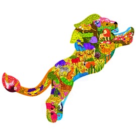 PINU Jigsaw Puzzles for Kids Ages 3-5, 6-8, 8-10, Children Colorful Fun Animal Shaped Puzzle Learning Educational Toys Gifts Games for Boys and Girls (Lion-80 PCS)