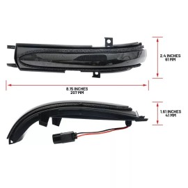 LUC For Honda Accord Hybrid Acura TSX Black Dynamic LED Side Mirror Turn Signal Lamp