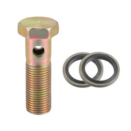 A ABSOPRO Car Turbo Brake Line Bolt Adapter M16x1.5 Thread 58mm Length Double Bolt Brake Fitting Kit for Fuel Oil System with Washers