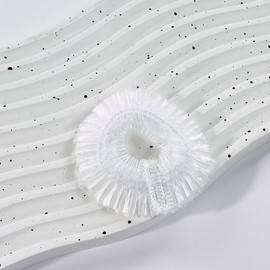 UTSAUTO 100 Pcs Disposable Shower Caps, 16.5" Thickening Plastic Hair Caps for Bath, Hair Treatment, Conditioning In Home Hotel Travel. (Clear white)