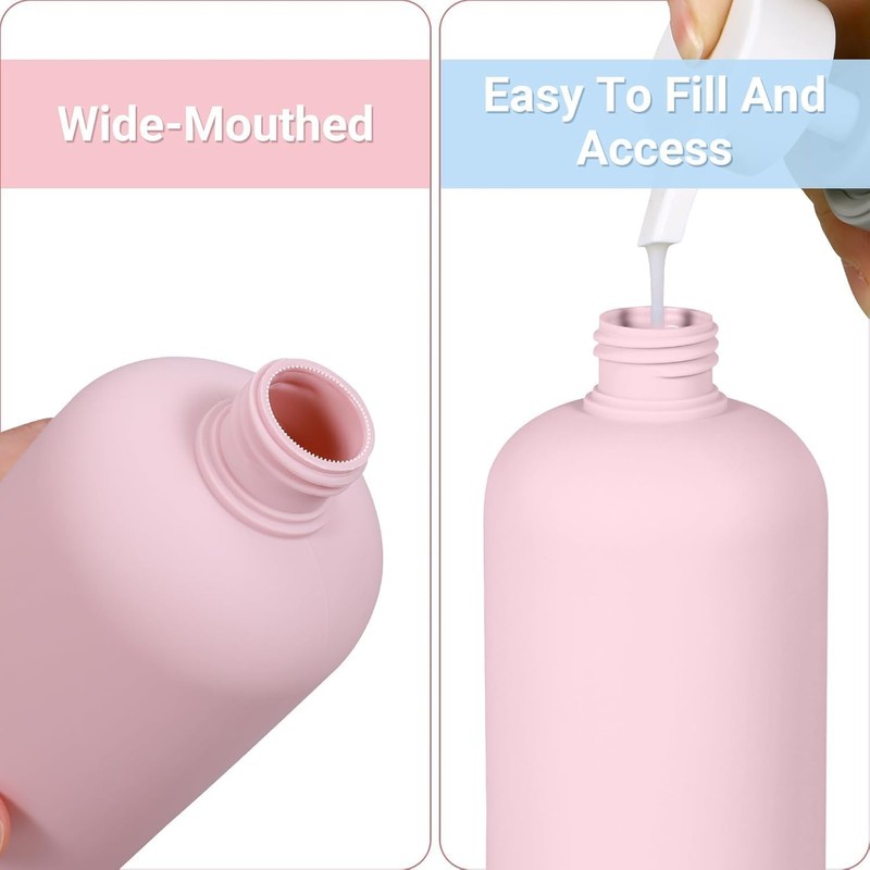 4 Pcs Plastic Large Squeeze Bottles with Flip Cap,Refillable Containers