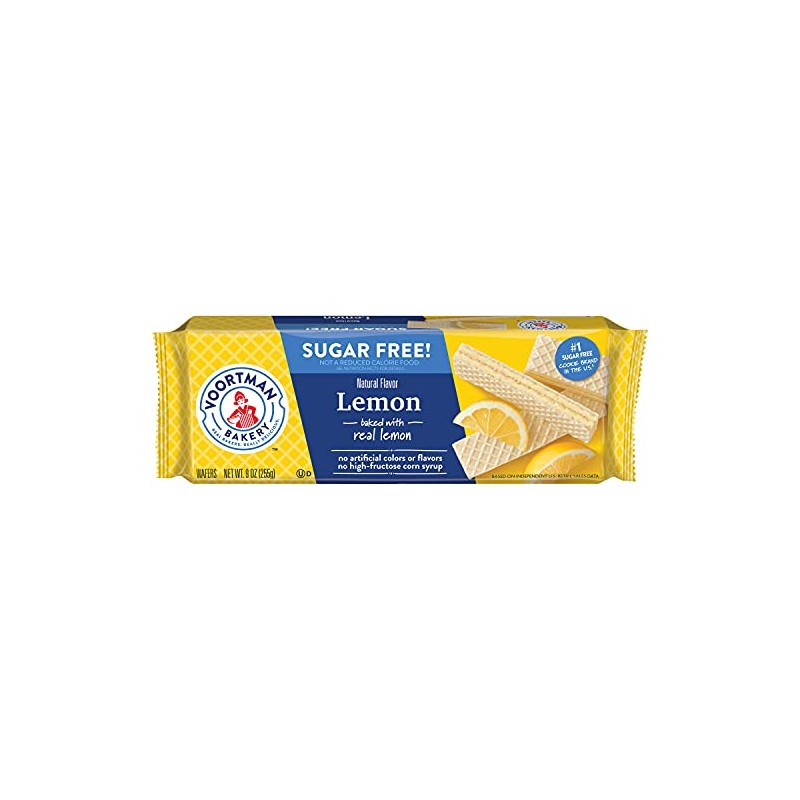 Voortman Bakery Sugar Free Lemon Wafers, 255g,9 Ounce (Pack of