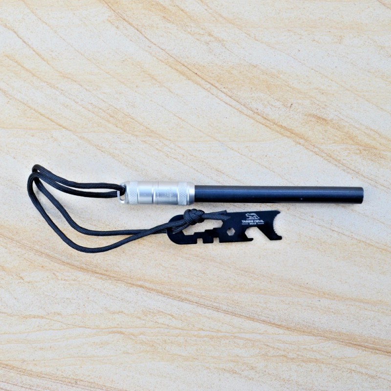 SCORPCO Ferrocerium Ferro Rod Flint Fire Starter Waterproof Aluminium +