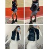 UANEO Cropped Puffer Vest Women Zip Up Stand Collar Sleeveless