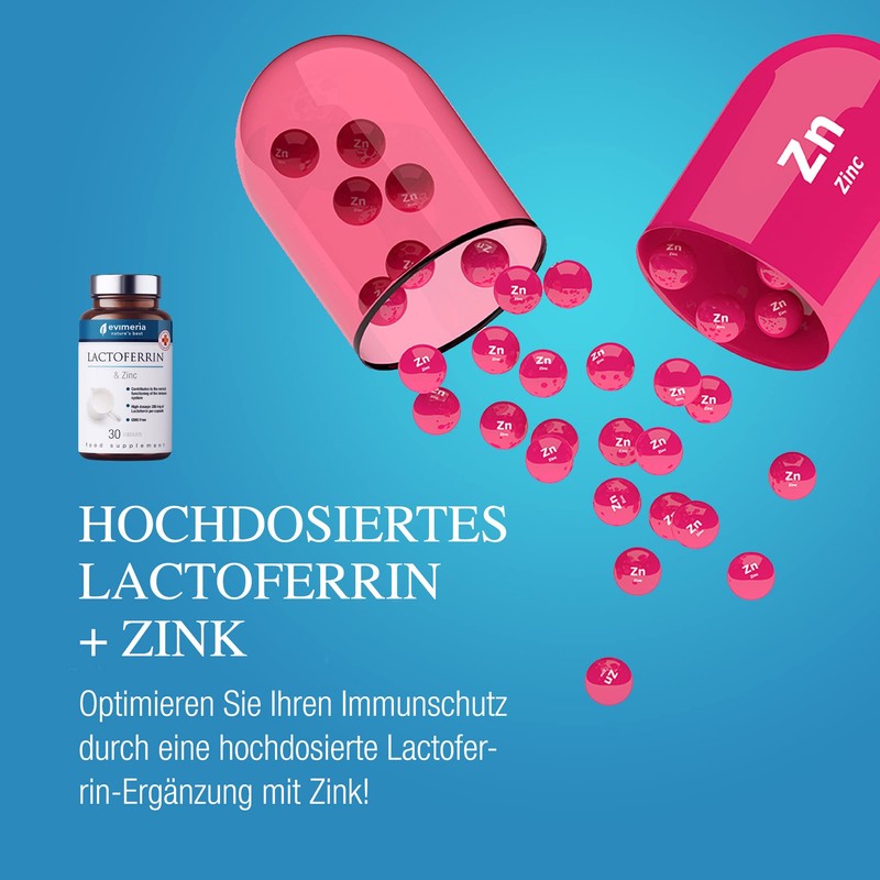 EVIMERIA Lactoferrin 200 mg and Zinc, Helps Strengthen the Immune