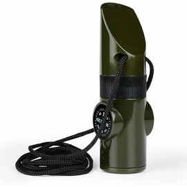 7-in-1 Outdoor Multifunctional Tool Safety Whistle with Lanyard,Emergency Survival Whistle, Ideal for Kayaking, Boating, Climbing, Hunting, Hiking, Camping, Fishing, Rescue Signaling