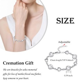 VCCWYQK Heat Shape Urn Bracelet for Ashes Birthstone Heart Bracelet Cremation Jewellery Urn Bracelet for Ashes Keepsake, One size, Stainless Steel, No gemstone