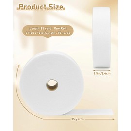 FIVEIZERO 2 Roll Jelly Roll Batting Strip - 2 1/2 Inch Polyester Blend Batting Roll, 70 Yards for Jelly Roll Rugs, Throw Rugs, Braided Rugs, Quilts & Sewing Projects, 1mm