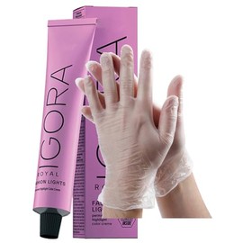 IgoraFashion Lights L-44 Beige Extra Permanent Hair Color 2 Fl Oz with Clear Powdered Medium Vinyl Gloves (Bundle)