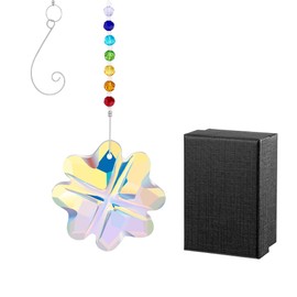 ZHIYUXI 45mm Four Leaf Clover Sun Catcher Prism Sun Catchers Indoor Window Suncatchers for Windows Hanging Crystals Rainbow Decor Rainbow Maker Sympathy Gifts for Loss of Loved One Gifts for Mom