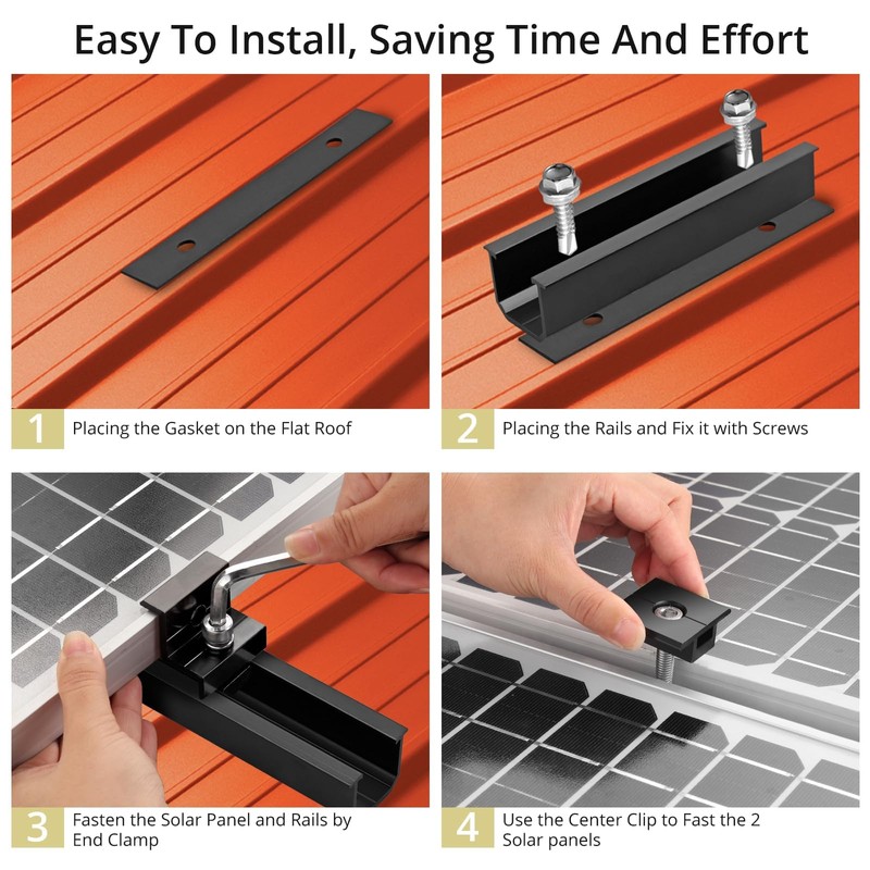 Anbte Solar Panel Mounting Brackets, Included 10 x 4.72 in