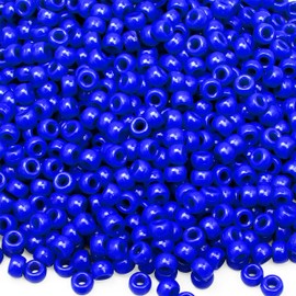 GMMA 1000 Pcs Royal Blue Plastic Craft Perforated Beads Bulk Rainbow Hair Beads, DIY Face Mask Pony Beads for Hair,DIY Bracelet Necklace Jewelry Making Supplies (Royal Blue)