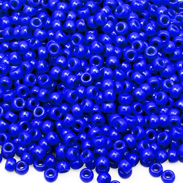 GMMA 1000 Pcs Royal Blue Plastic Craft Perforated Beads Bulk