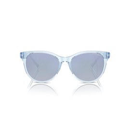 A|X ARMANI EXCHANGE Women's AX4144SU Universal Fit Cat Eye Sunglasses, Shiny Transparent Blue/Gradient Blue Mirrored White, 54 mm