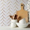 DICOFUN 1 Sheet Polished White Herringbone Peel and Stick Backsplash