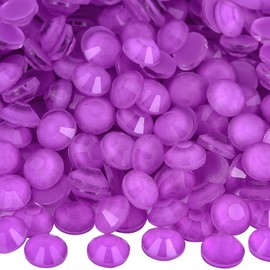 Blinginbox Flatback Rhinestones Round Gems, 288pcs Luminous Series Glass Stones Neon Gems Non Hotfix Crystal Rhinestones for Nail Charms Crafts Clothes Tumblers,New Amethyst neon,SS30.