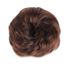 wodemate 100% Human Hair Bun 2 PCS Messy Bun Hair Piece Extension Curly Natural Bun Hair Pieces for Women/Kids (2 PCS, 4# Brown)