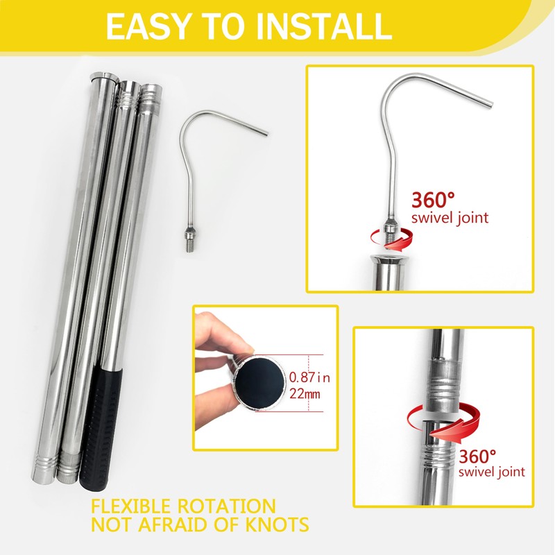 Alaisee Attic Pull Down Hook System Kit, Heavy Duty Ladder