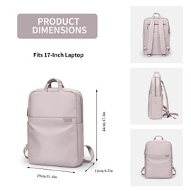 GOLF SUPAGS - Mochila para computadora de 17 pulgadas, repelente al agua, amplia abierta, para viajes universitarios, negocios, bolsa de trabajo con bolsa antirrobo para hombres/mujeres, color rosa y