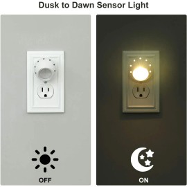 DEWENWILS Plug in LED Night Light Light Sensor 360° Rotating Nightlights Bedroom